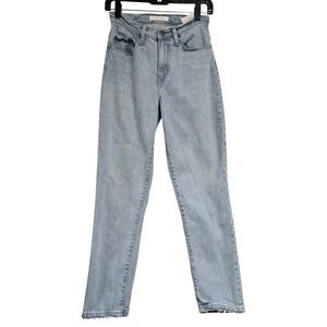 Nobody Denim Kennedy Jean Glacier Light Wash High Rise Slim‎ Ankle Raw Hem 25